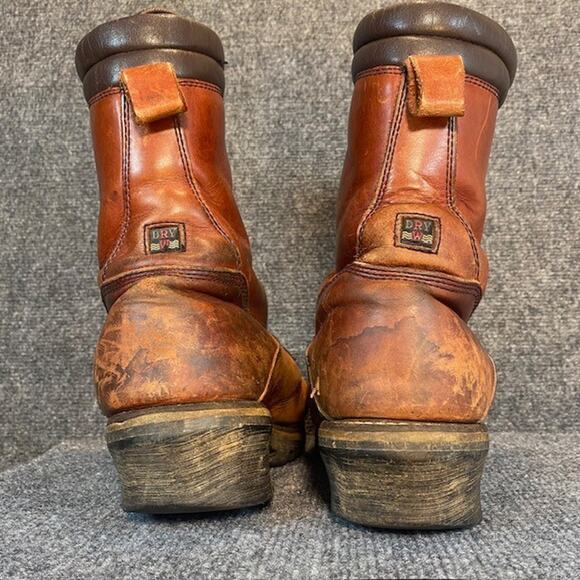 RED WING Waterproof Thinsulate USA Brown Leather Logger Work Boots Mens 8.5 - Picture 3 of 10